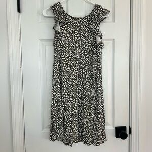 LOFT Olive and White Dress